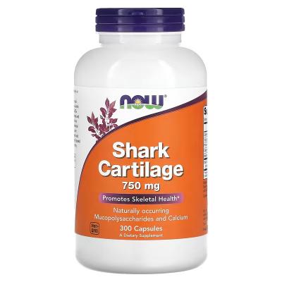 Акульи хрящи, Shark Cartilage, NOW Foods, 750 мг, 300 капсул