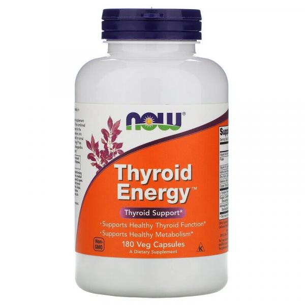 Комплекс для щитовидної залози Thyroid Energy, Now Foods, 180 гелевих капсул - Фото 1