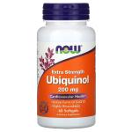 Убіхінол, посилена дія, Ubiquinol Extra Strength, NOW Foods, 200 мг, 60 капсул - Фото миниатюра 1