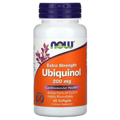 Убихинол, усиленное действие, Ubiquinol Extra Strength, NOW Foods, 200 мг, 60 капсул