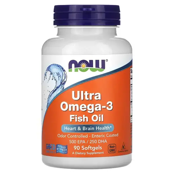 Ультра омега 3, Omega-3, Now Foods, 500 EPA/250 DHA, 90 капсул  - Фото 1