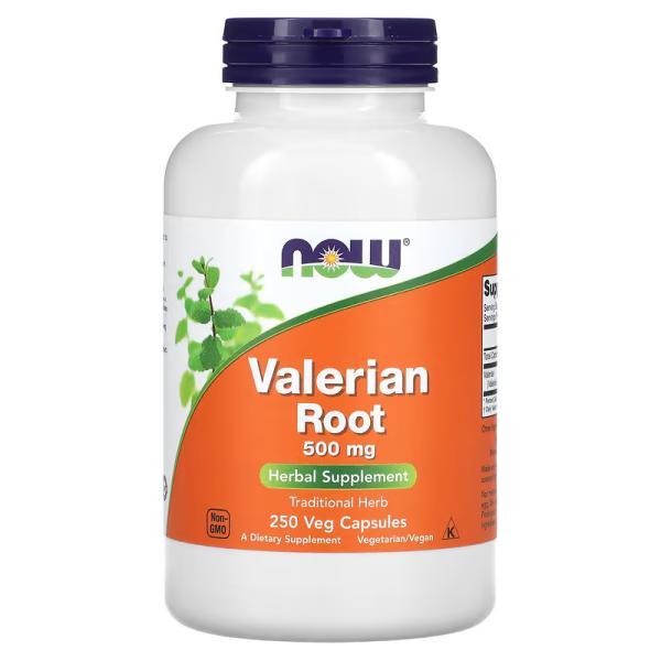 Корінь валеріани, Valerian Root, NOW Foods, 500 мг, 250 рослинних капсул - Фото 1