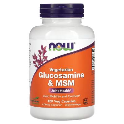 Вегетарианский глюкозамин и МСМ, Vegetarian Glucosamine & MSM, NOW Foods, 120 растительных капсул