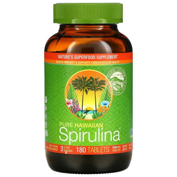 Чистая гавайская спирулина, Pure Hawaiian Spirulina, Nutrex Hawaii, 1000 мг, 180 таблеток - Фото 1