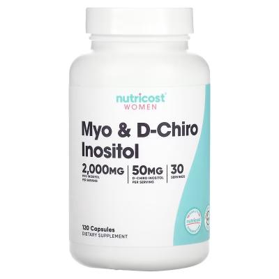 Для женщин, мио и D-хиро инозитол, Myo & D-Chiro Inositol, Nutricost Women, 120 капсул