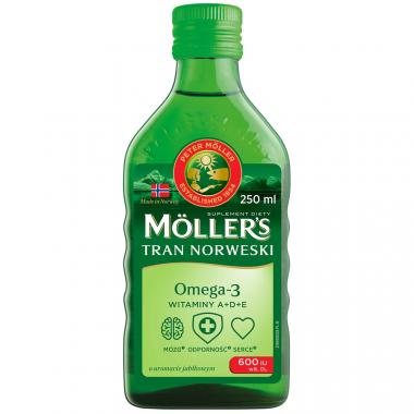Жидкий рыбий жир (Омега 3) с печени трески c витаминами А, Е, Д3, яблочный вкус, Omega-3 Cod Liver with vitamins A, E, D3 Fruit, Mollers Tran Norweski, 250 мл Жидкий рыбий жир (Омега 3) с печени трески c витаминами А, Е, Д3, яблочный вкус, Omega-3 Cod Liver with vitamins A, E, D3 Fruit, Mollers Tran Norweski, 250 мл