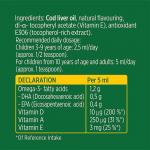Жидкий рыбий жир (Омега 3) с печени трески c витаминами А, Е, Д3, лимонный вкус, Omega-3 Cod Liver with vitamins A, E,  D3 Fruit, Mollers Tran Norweski, 250 мл - Фото миниатюра 7