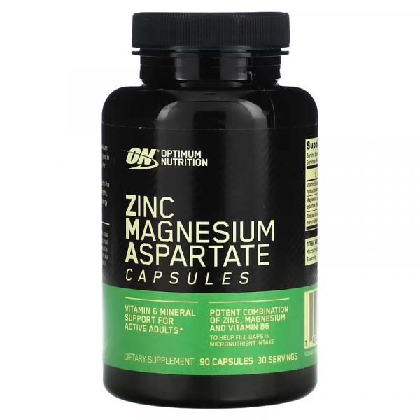 Цинка и магния аспартат, Zinc Magnesium Aspartate, Optimum Nutrition, 90 капсул - Фото 1