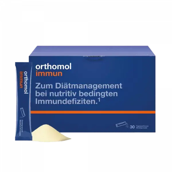 Комплекс для иммунитета прямой гранулят, вкус апельсина Ортомол, Immun Directgranulat, Orthomol, 30 пакетиков с гранулами - Фото 1