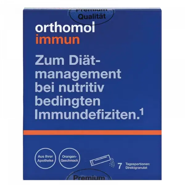 Комплекс для иммунитета прямой гранулят, вкус апельсина Ортомол, Immun Directgranulat, Orthomol, 30 пакетиков с гранулами - Фото 2