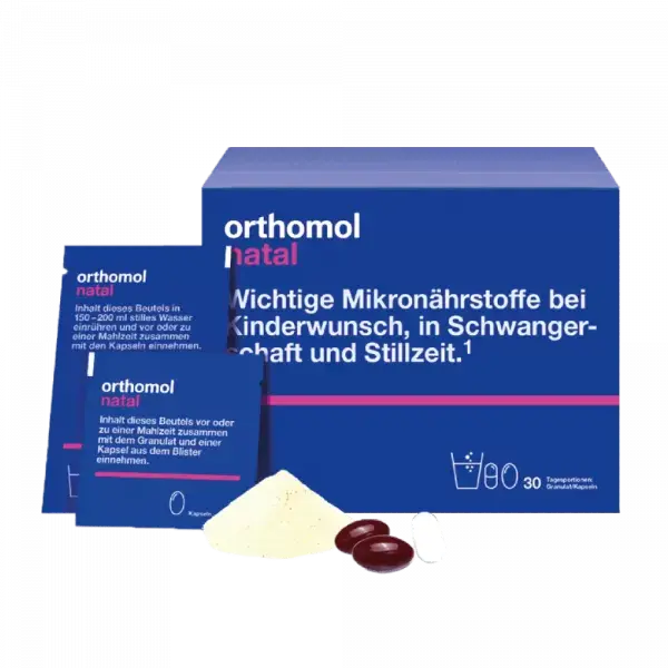 Комплекс для беременных и кормящих Ортомол, Natal, Orthomol, 30 пакетиков с гранулами - Фото 1