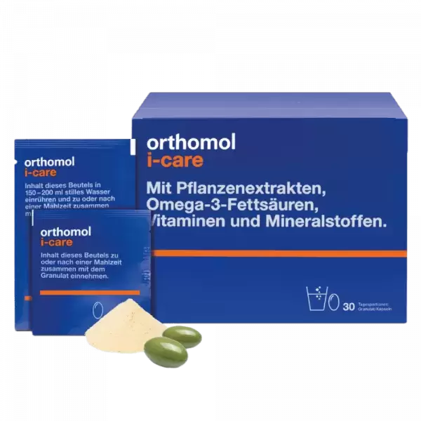 Комплекс витаминов для иммунитета Ортомол, I-care, Orthomol, 30 пакетиков - Фото 1