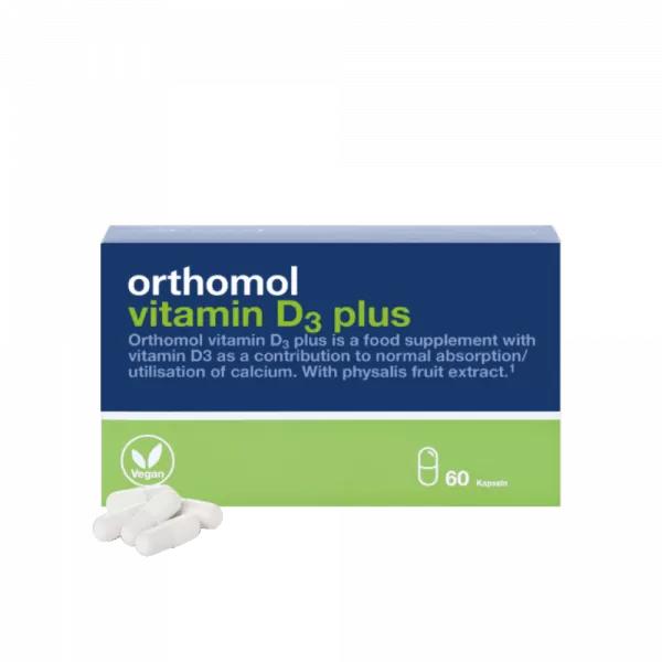 Витамин D3 Ортомол, Vitamin D3 Plus, Orthomol, 1000 МЕ, 60 капсул