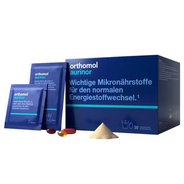Витаминно-минеральный комплекс для улучшения метаболизма  Ортомол, Aurinor, Orthomol, 30 ежедневных порций (1 пакетик с гранулами и 3 капсулы)