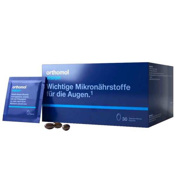 Витаминно-минеральный комплекс для терапии патологий органов зрения Ортомол, Vision, Orthomol, курс на 30 дней (по 3 капсулы)