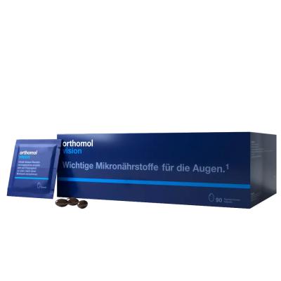 Витаминно-минеральный комплекс для терапии патологий органов зрения  Ортомол, Vision, Orthomol, курс на 90 дней (по 3 капсулы)