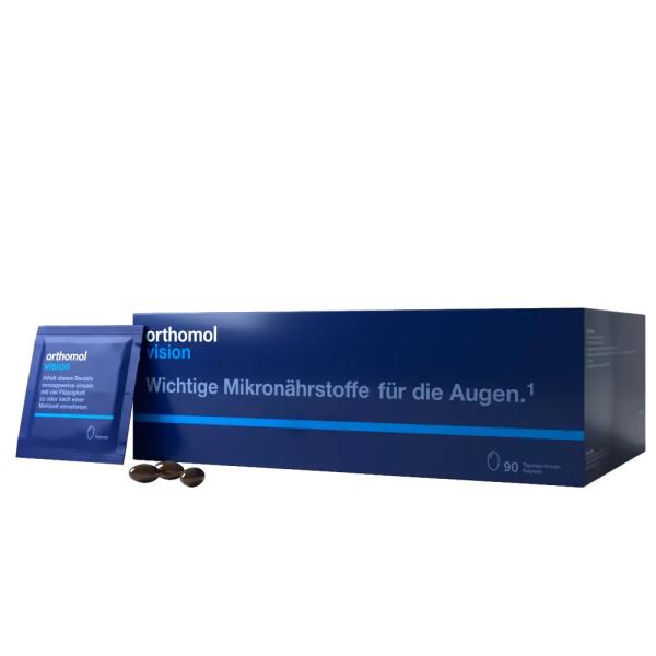 Витаминно-минеральный комплекс для терапии патологий органов зрения  Ортомол, Vision, Orthomol, курс на 90 дней (по 3 капсулы)