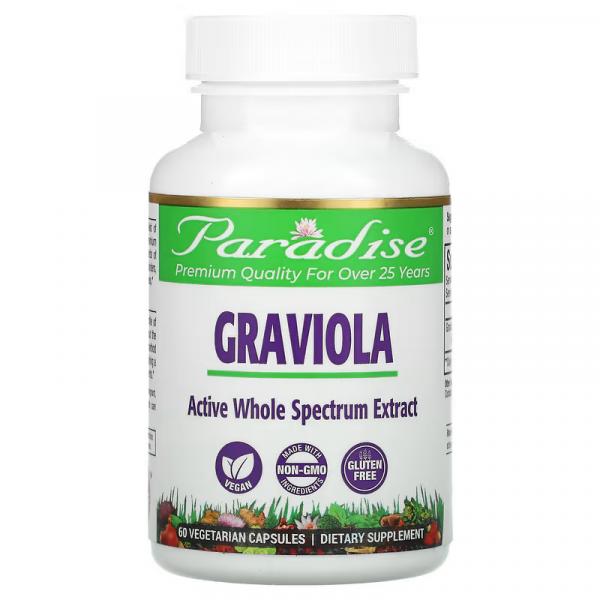 Гравиола, Brazilian Graviola, Paradise Herbs, 60 вегетарианских капсул - Фото 1