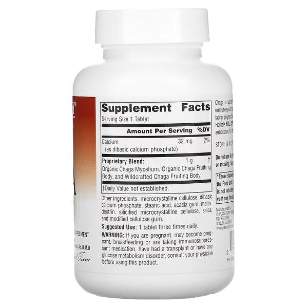 Чага, Chaga, Planetary Herbals, Full Spectrum, 1000 мг, 60 таблеток - Фото 2