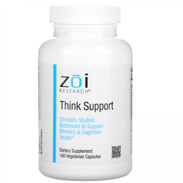 Поддержка мыслительных способностей, Think Support, ZOI Research, 180 растительных капсул - Фото 1