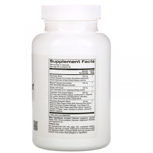 Поддержка мыслительных способностей, Think Support, ZOI Research, 180 растительных капсул - Фото 2