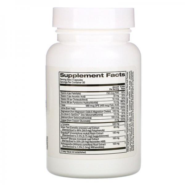 Поддержка щитовидной железы, Thyroid Support, ZOI Research, 60 вегетарианских капсул - Фото 2