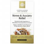 Препарат для снятия стресса и тревоги, ашваганда и шафран, Stress & Anxiety Relief, Ashwagandha And Saffron, Solgar, 30 таблеток - Фото миниатюра 1