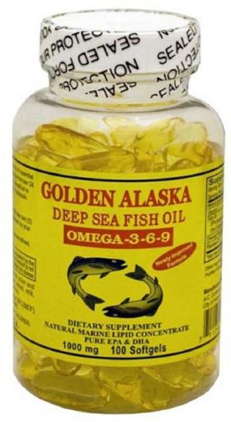 Рыбий жир, Омега 3-6-9, Golden Alaska Deep Sea Fish Oil, 1000 мкг, 100 капсул 