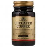 Хелатная Медь, Chelated Copper, Solgar, 100 таблеток  - Фото миниатюра 1
