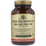 Холин и Инозитол, Choline/Inositol, Solgar, 500 мг/500 мг, 100 капсул  - Фото миниатюра 1