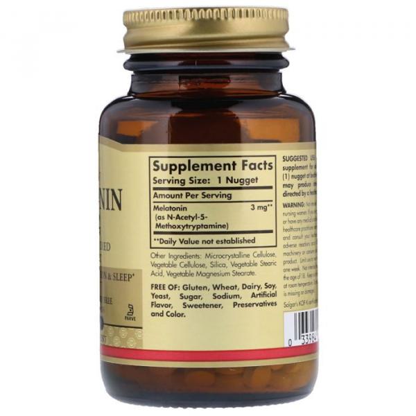 Мелатонин 3 мг, Solgar, 120 жевательных таблеток - Фото 2