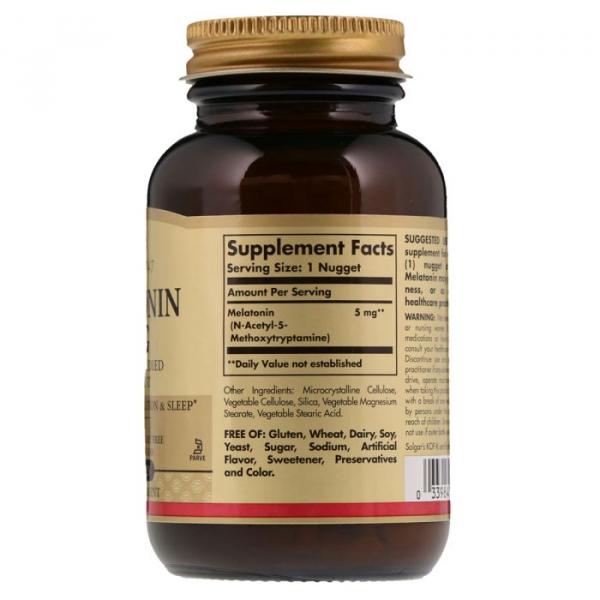 Мелатонин 5 мг, Solgar, 120 жевательных таблеток - Фото 2