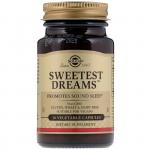 Комплекс для Сна Сладкий Сон с Мелатонином и L-теанином, Sweet Dreams, Solgar, 30 капсул - Фото миниатюра 1