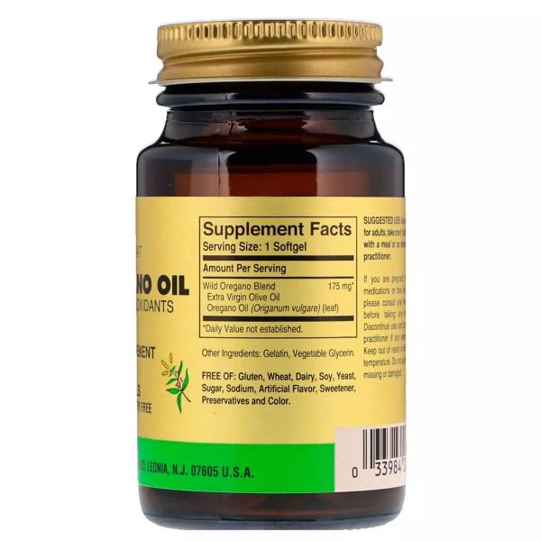Масло орегано с натуральными антиоксидантами, Wild Oregano Oil, Solgar, 60 желатиновых капсул  - Фото 2
