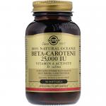  Бета каротин Океанический (витамин А) 25 000 МЕ, Natural Oceanic Beta-Carotene, Solgar, 90 капсул   - Фото миниатюра 1