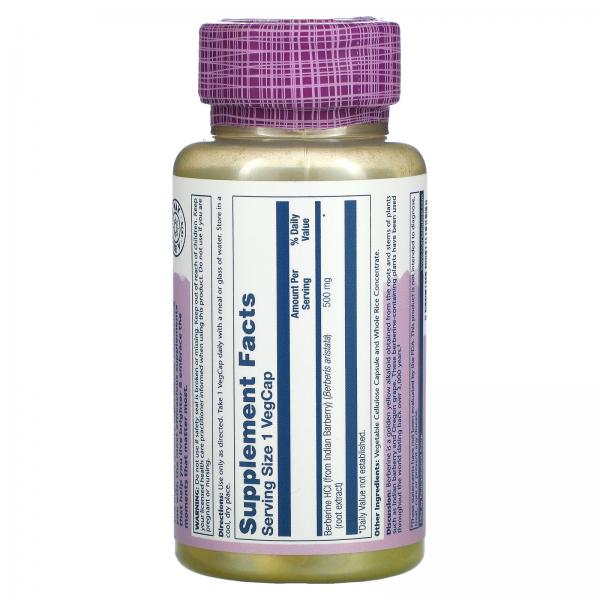 Берберин, Berberine, Solaray, 500 мг, 60 вегетарианских капсул - Фото 2