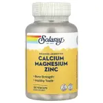 Кальций, магний и цинк, Calcium, Magnesium, Zinc, Solaray, 100 капсул - Фото миниатюра 1