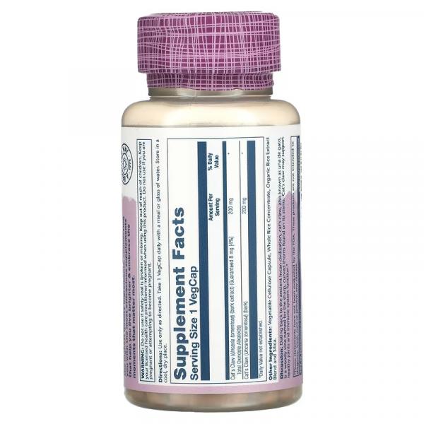 Экстракт коры кошачьего когтя, Vital Extracts Cat's Claw, Solaray, 200 мг, 30 вегетарианских капсул - Фото 2
