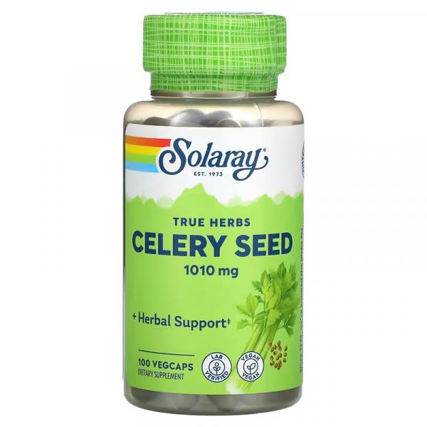 Семена сельдерея, Celery Seed, Solaray, 505 мг, 100 растительных капсул - Фото 1
