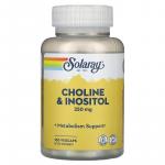 Холин и инозитол, Choline & Inositol, Solaray, 250 мг, 100 растительных капсул - Фото миниатюра 1