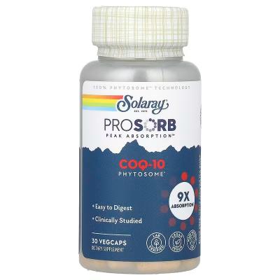 Фитосома коэнзима Q10, CoQ-10 Phytosome, Solaray, 30 растительных капсул