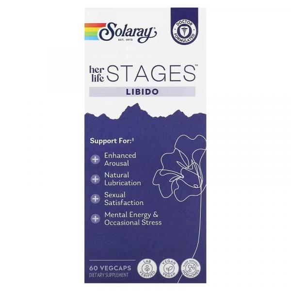Лібідо, Libido, Solaray, Her Life Stages, 60 рослинних капсул - Фото 2