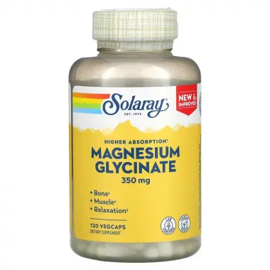 Магній гліцинат, Magnesium Glycinate, Solaray, 350 мг, 120 капсул