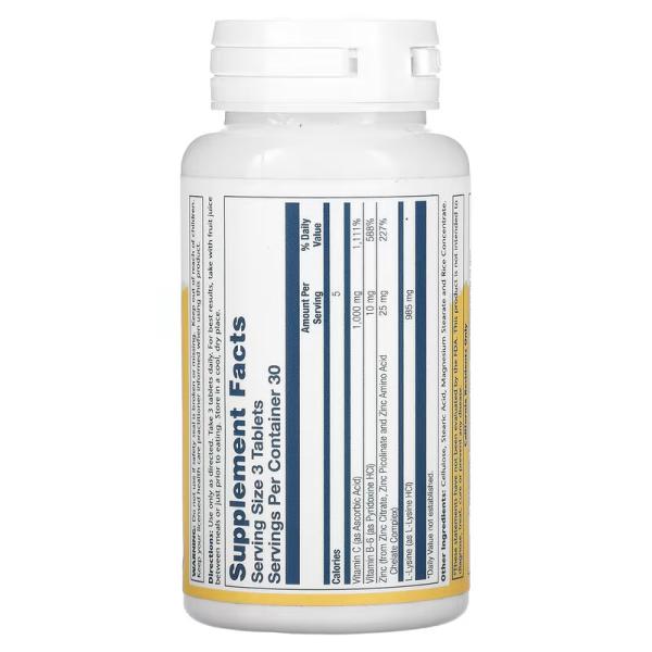 L-лизин, L-Lysine, Solaray, 333 мг, 90 таблеток - Фото 2