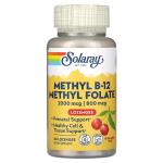 Метилфолат метил B-12 , натуральный вишневый вкус, Methyl-B-12 Methyl Folate Natural Cherry, Solaray, 60 леденцов - Фото миниатюра 1