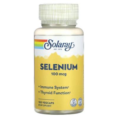 Селен, Selenium, Solaray, 100 мкг, 100 растительных капсул