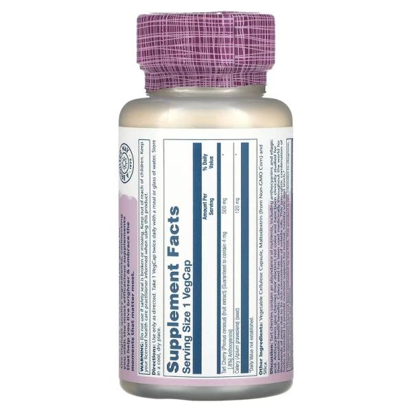 Экстракт вишни и семян злаковых, Tart Cherry Celery Seed, Solaray, 60 растительных капсул - Фото 2