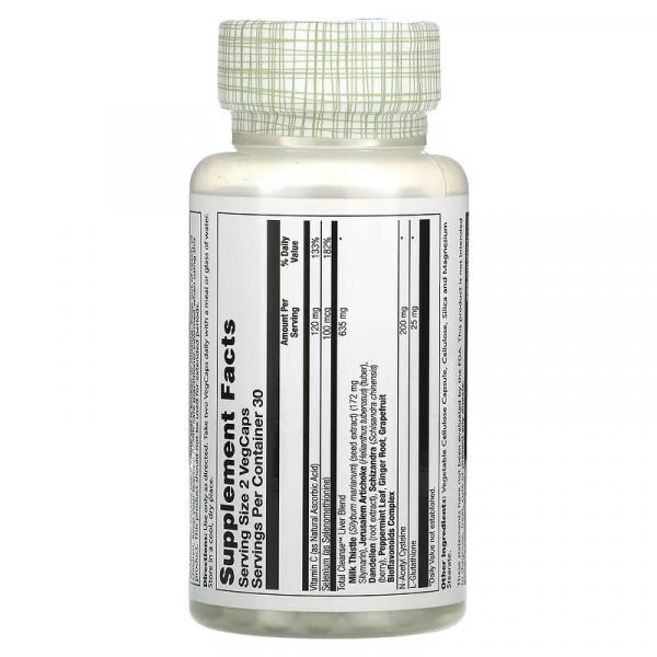 Смесь для очистки печени, Total Cleanse Liver, Solaray, 60 вегетарианских капсул - Фото 2