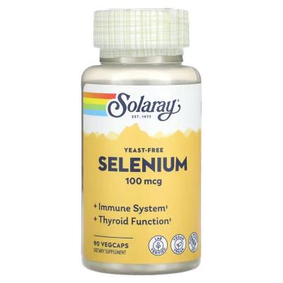 Бездрожжевой селен, Yeast Free Selenium, Solaray, 100 мкг, 90 вегетарианских капсул