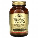 Биотин, Biotin, Solgar, 1000 мкг, 250 растительных капсул - Фото миниатюра 1